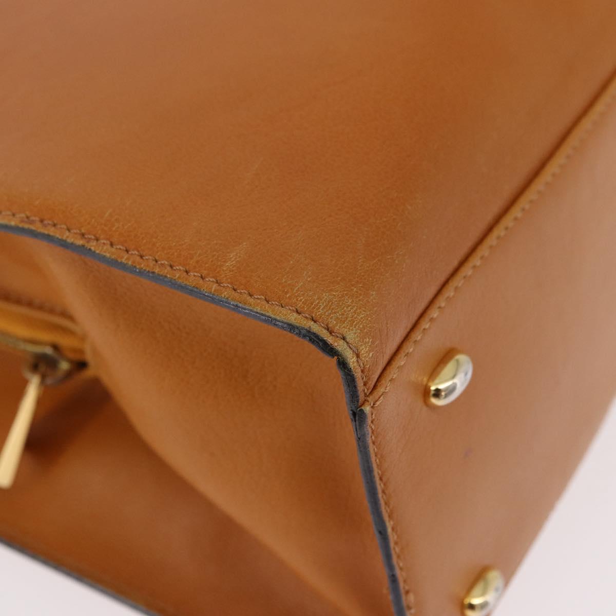 CELINE Chain Hand Bag Leather Beige Gold Auth 184329A - Jerrillo image 10