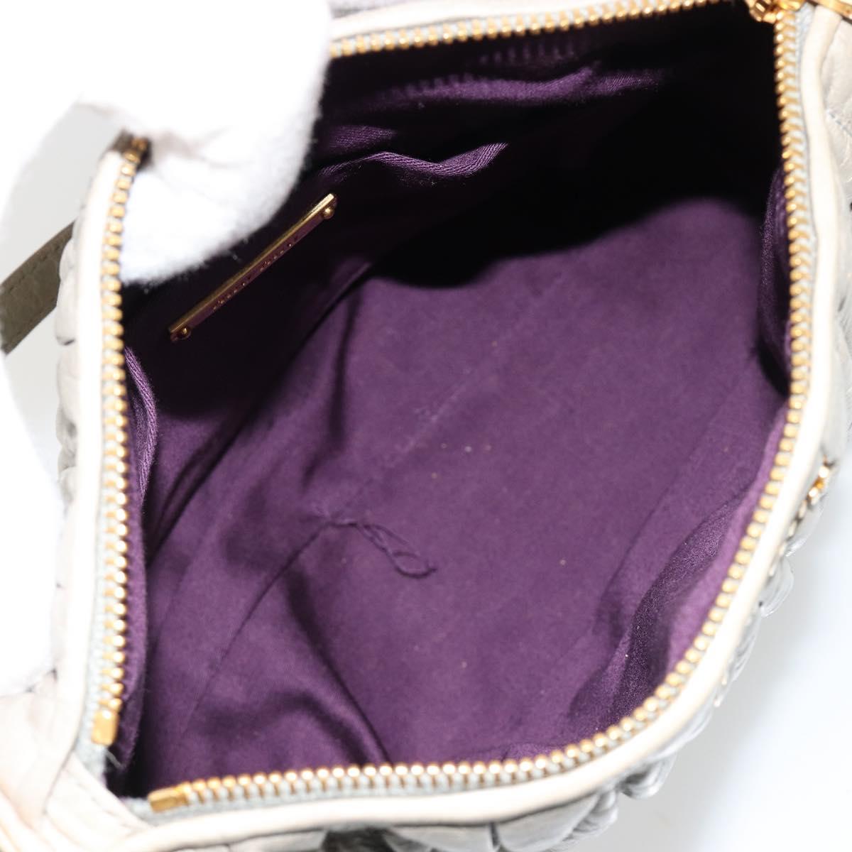 Miu Miu Matelasse Accessory Pouch Leather Gray Gold Auth 184365M - Jerrillo image 10