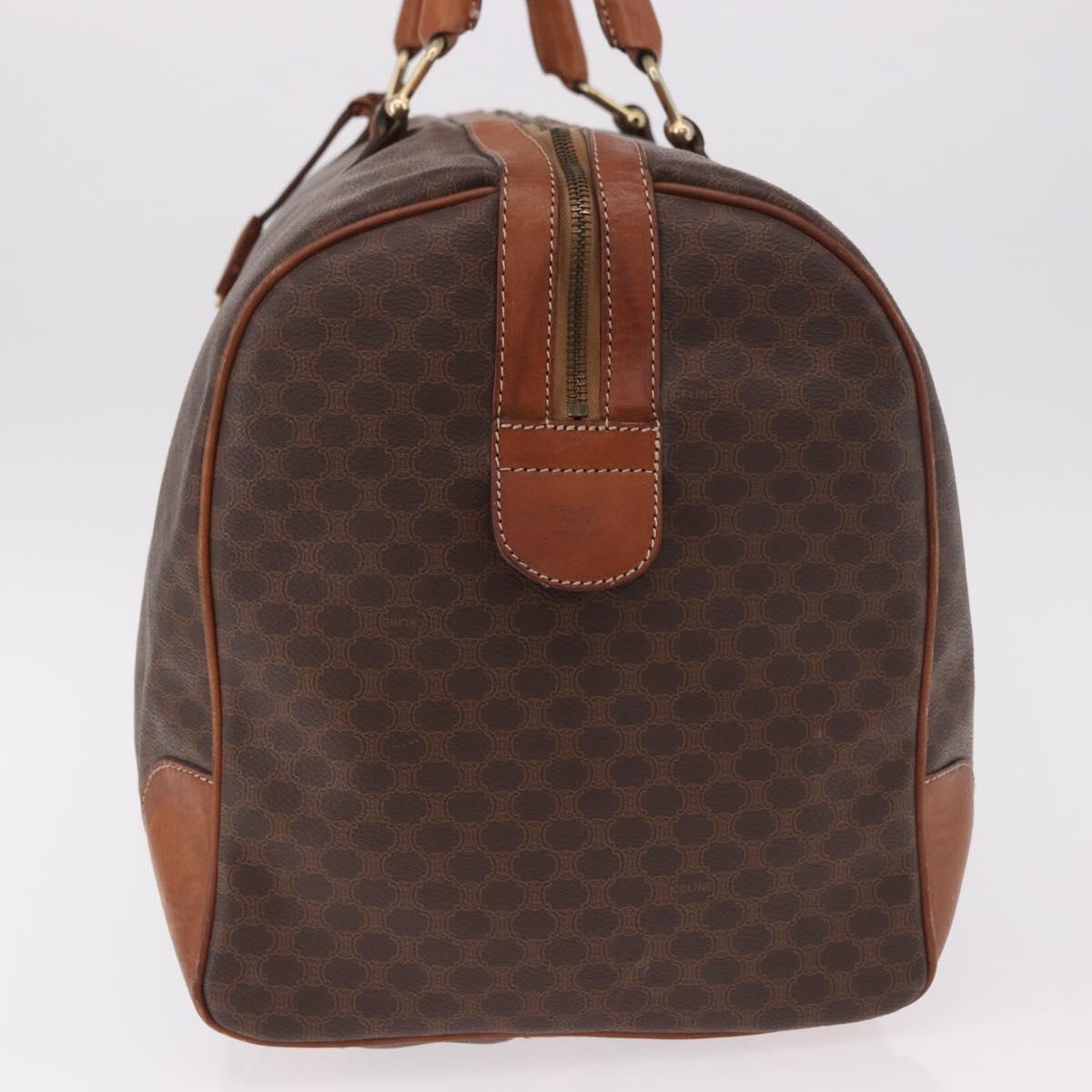 CELINE Macadam Canvas Boston Bag PVC Leather Brown Gold Auth 184375 - Jerrillo image 4