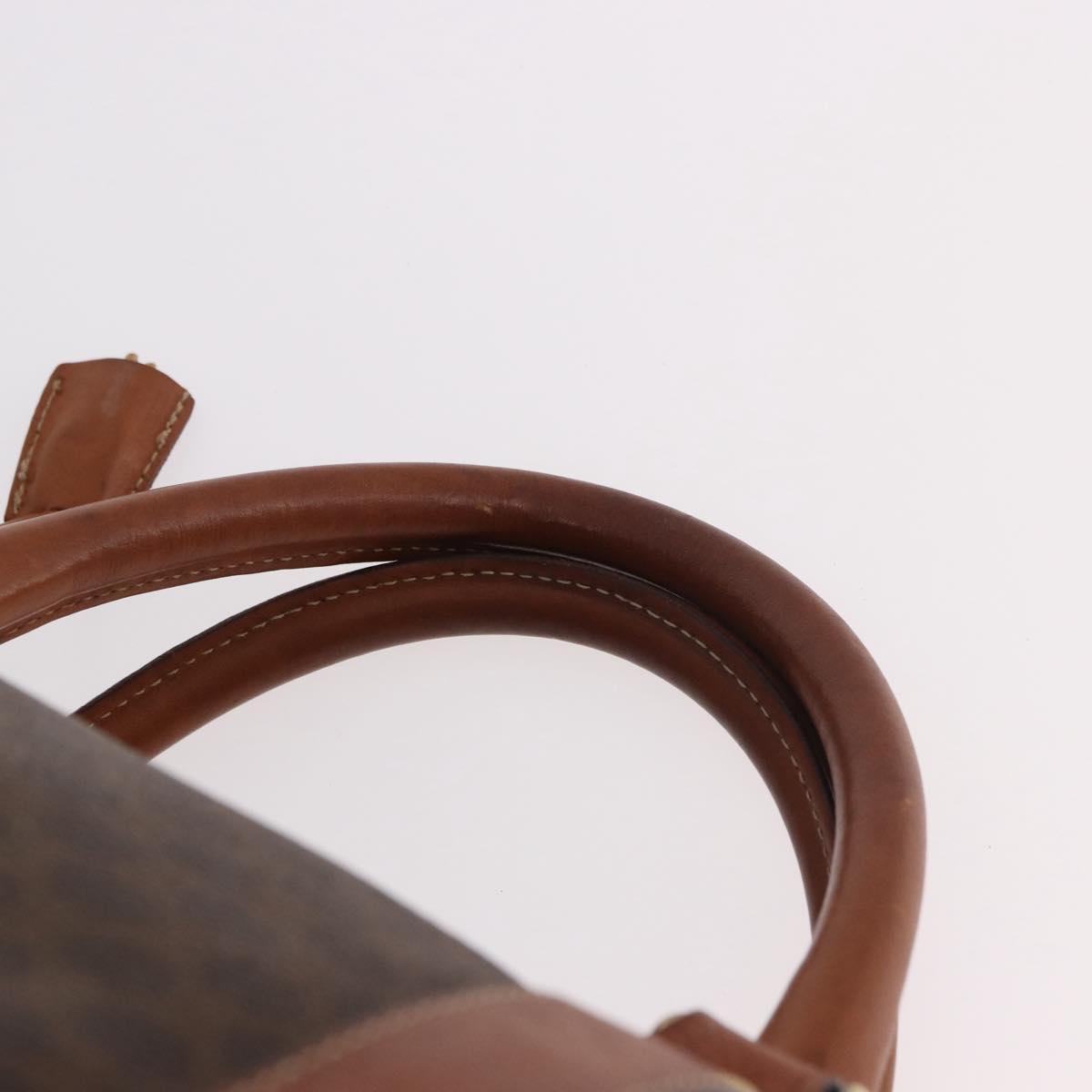 CELINE Macadam Canvas Boston Bag PVC Leather Brown Gold Auth 184375 - Jerrillo image 8