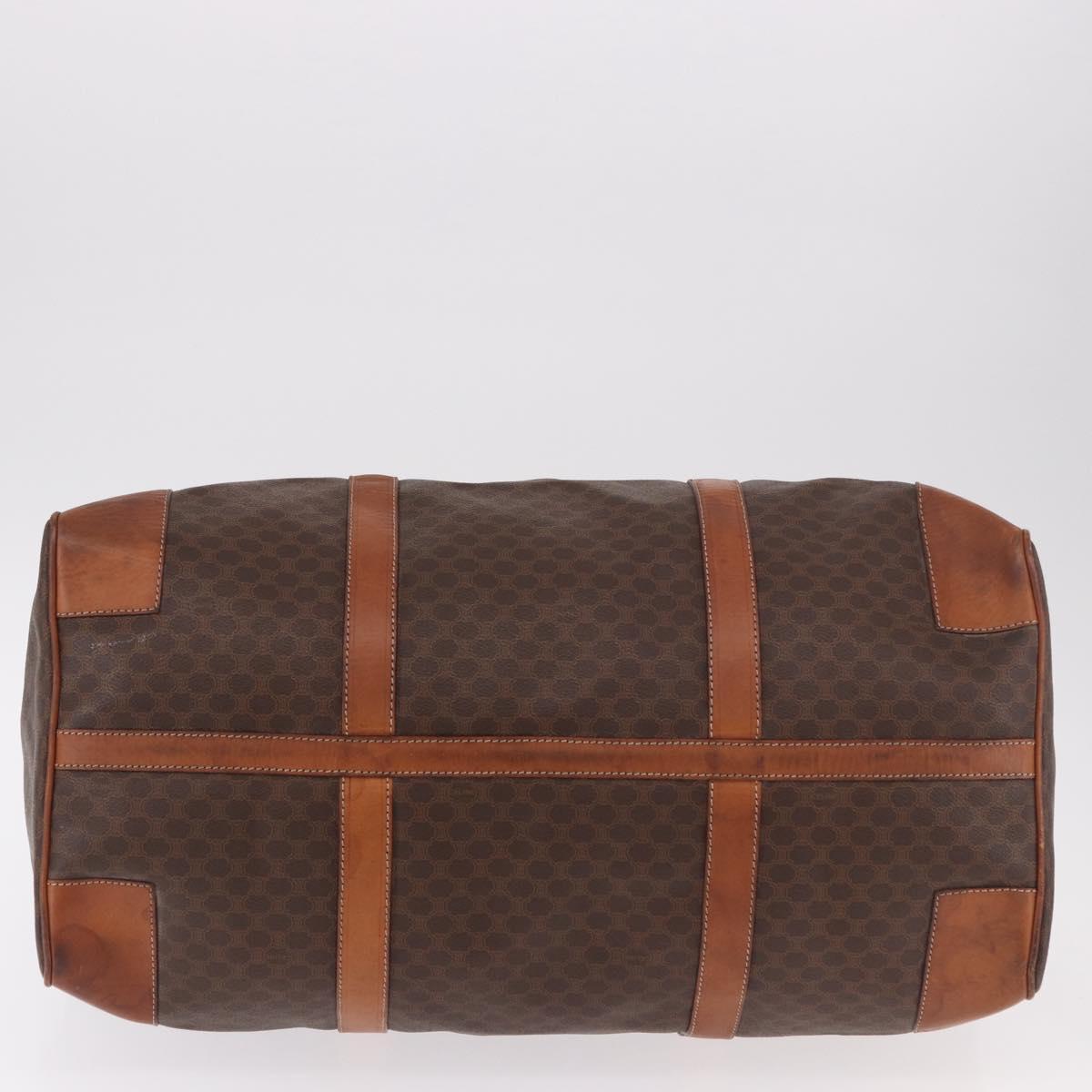 CELINE Macadam Canvas Boston Bag PVC Leather Brown Gold Auth 184375 - Jerrillo image 9