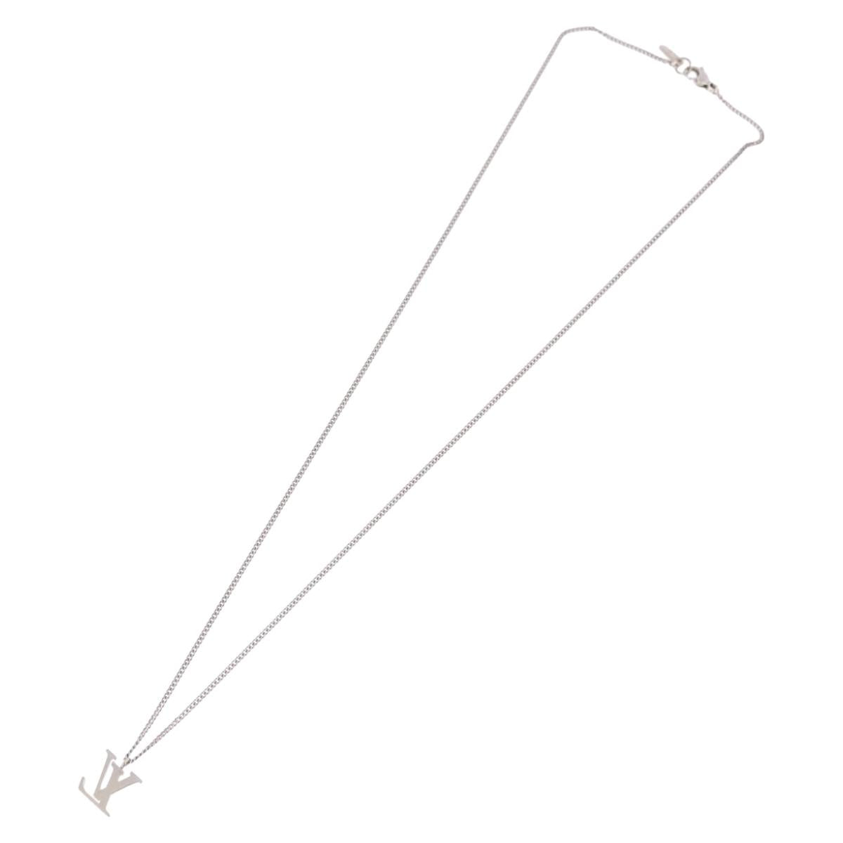 LOUIS VUITTON LV Initials Necklace 18K Gold(750) White Gold Auth 184383SAV - Jerrillo image 8