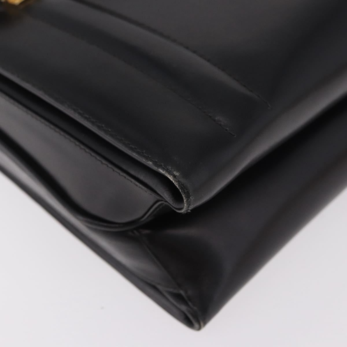 GUCCI Hand Bag Leather Black Gold Auth 184460 - Jerrillo image 10
