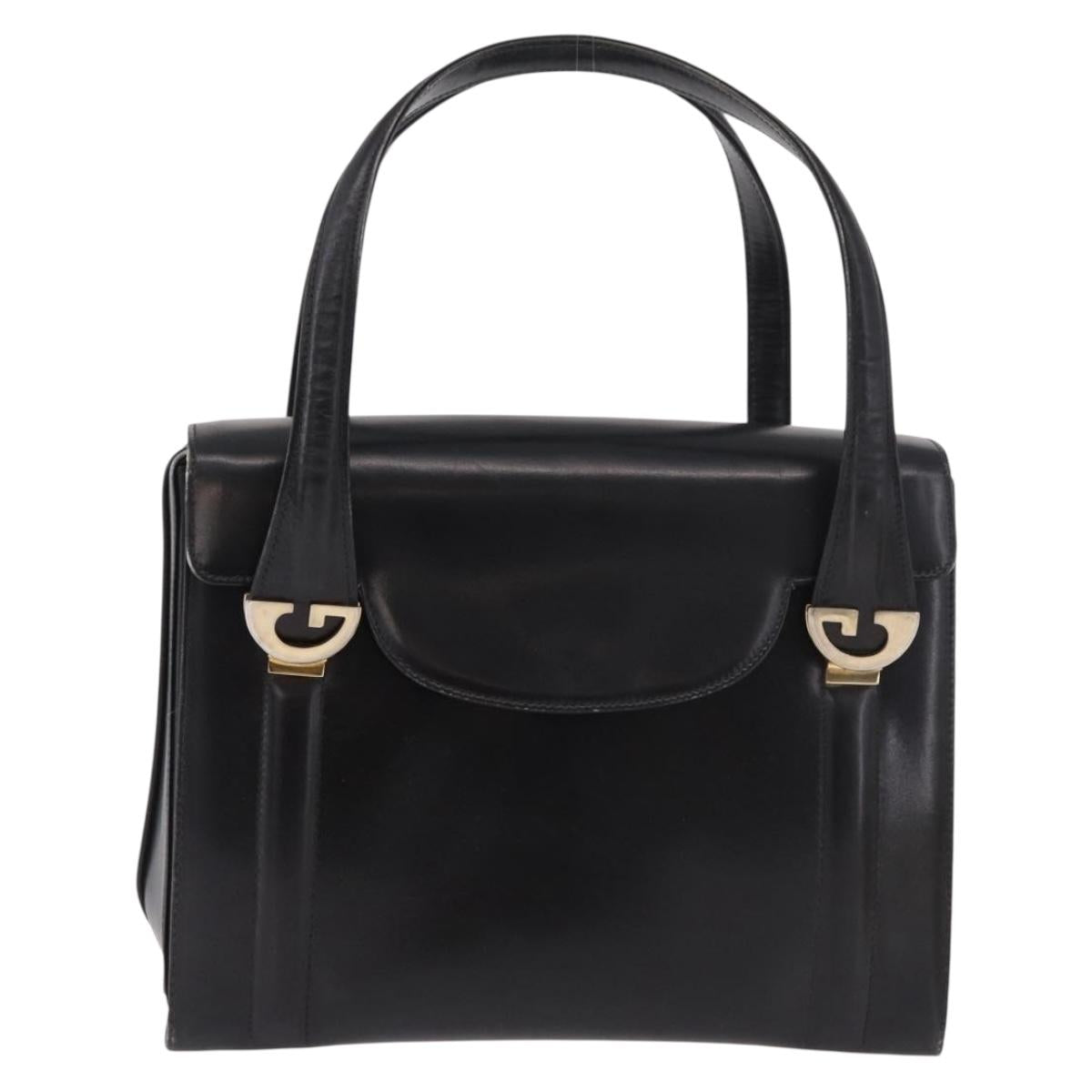 GUCCI Hand Bag Leather Black Gold Auth 184460 - Jerrillo image 2