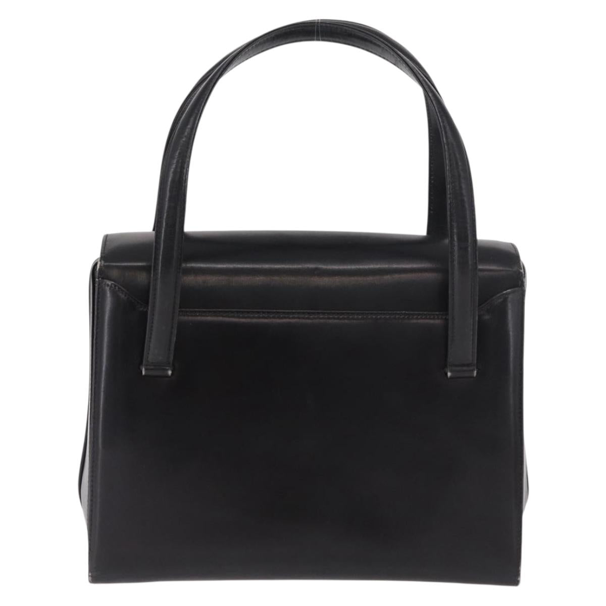 GUCCI Hand Bag Leather Black Gold Auth 184460 - Jerrillo image 3