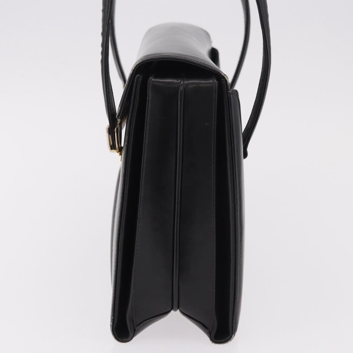 GUCCI Hand Bag Leather Black Gold Auth 184460 - Jerrillo image 4