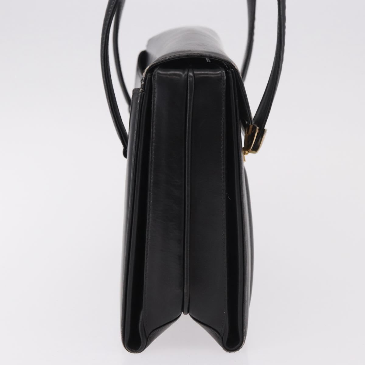 GUCCI Hand Bag Leather Black Gold Auth 184460 - Jerrillo image 5