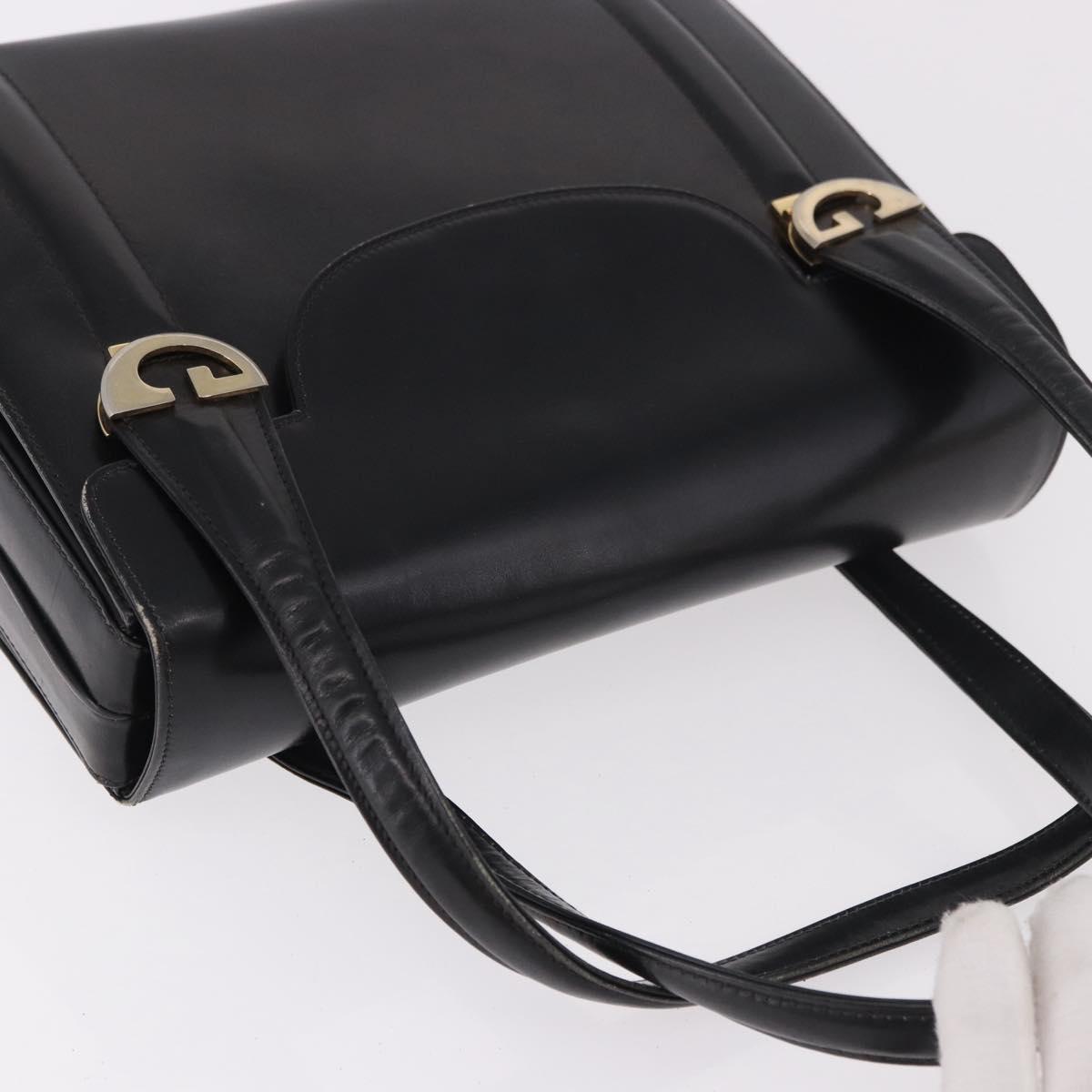 GUCCI Hand Bag Leather Black Gold Auth 184460 - Jerrillo image 6