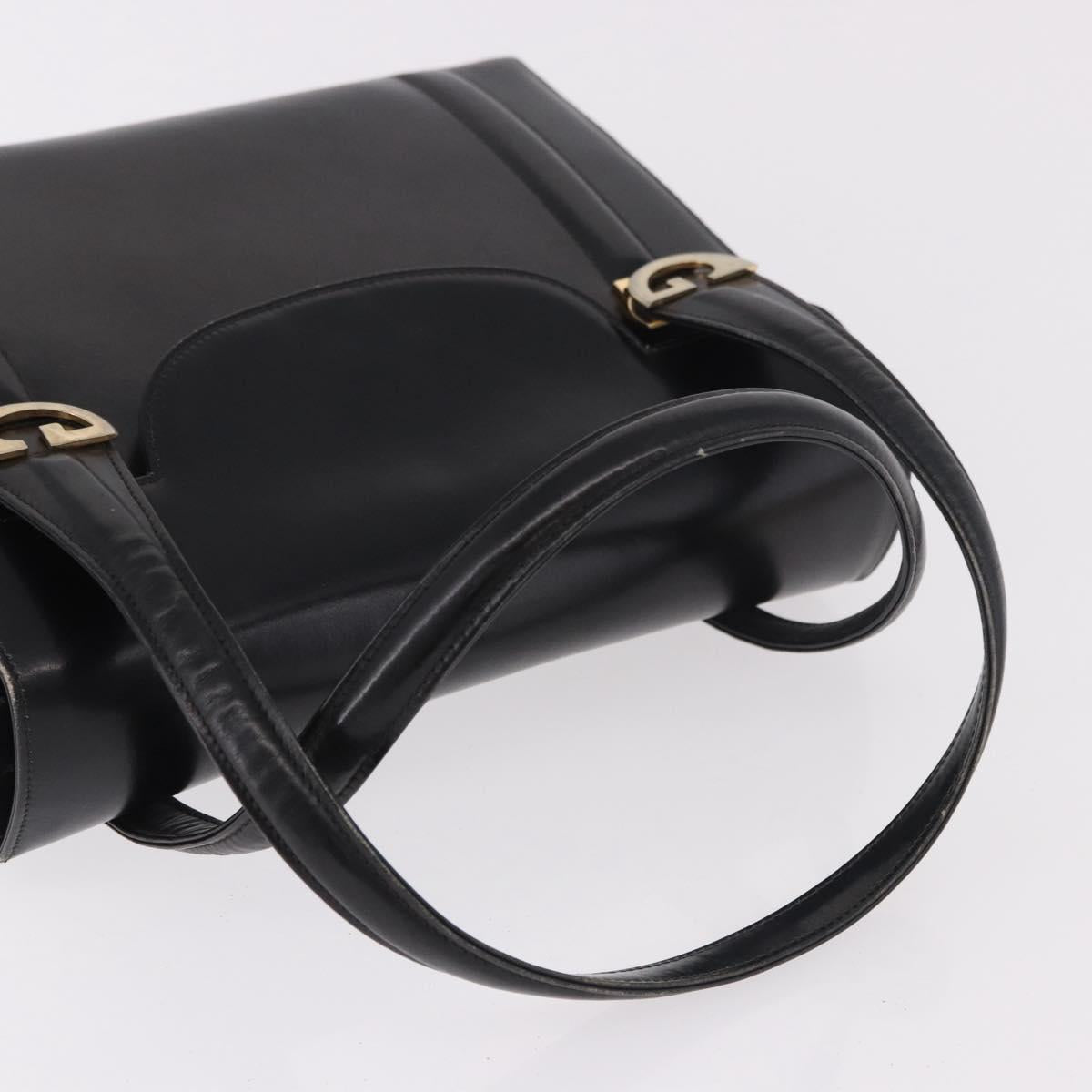 GUCCI Hand Bag Leather Black Gold Auth 184460 - Jerrillo image 7
