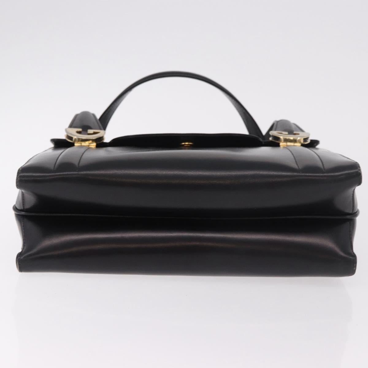 GUCCI Hand Bag Leather Black Gold Auth 184460 - Jerrillo image 9