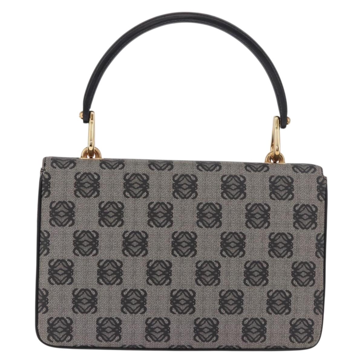 LOEWE Anagram Hand Bag PVC Gray Gold Auth 184514V - Jerrillo image 2