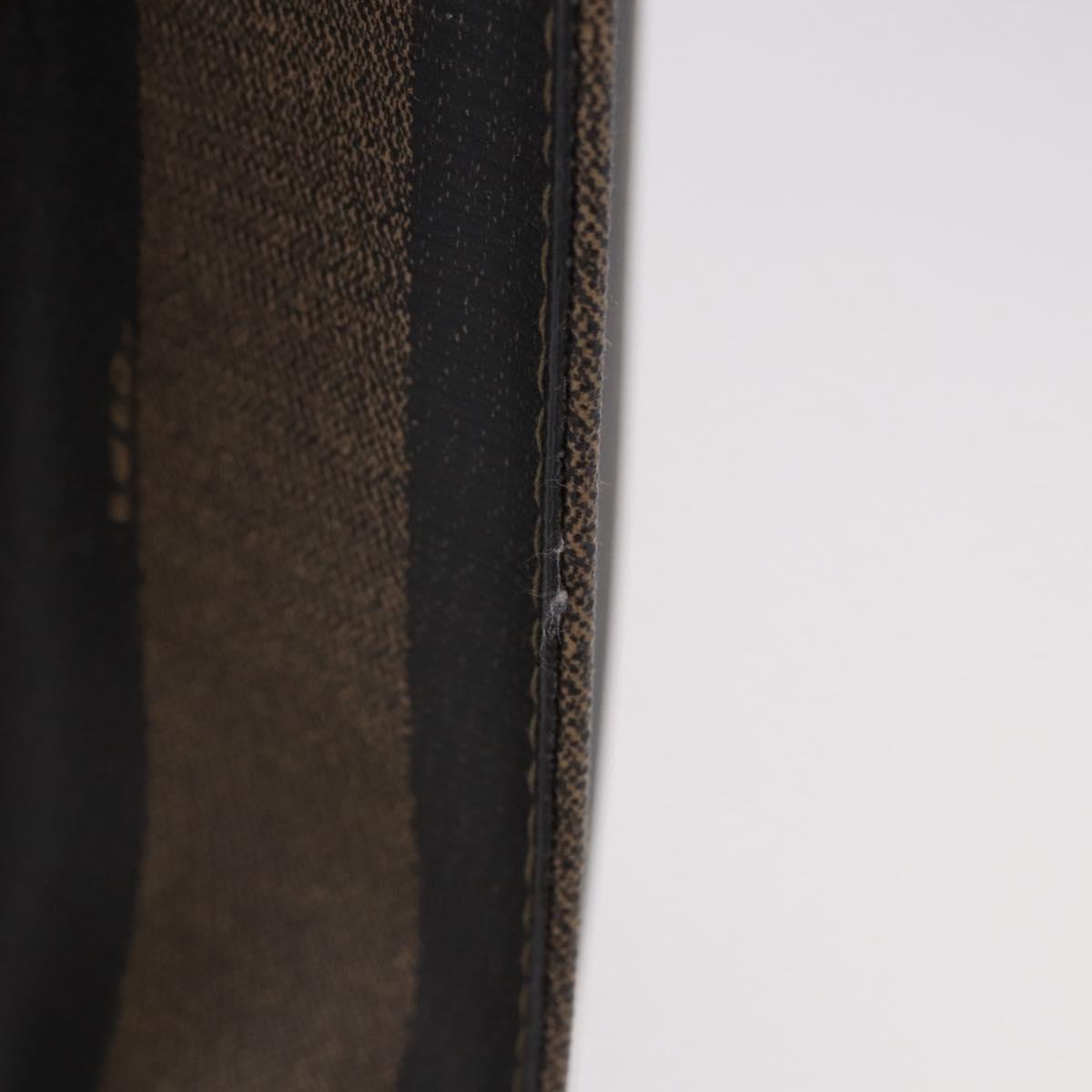 FENDI Pecan Canvas Tote Bag PVC Brown Black Auth 184531A - Jerrillo image 4