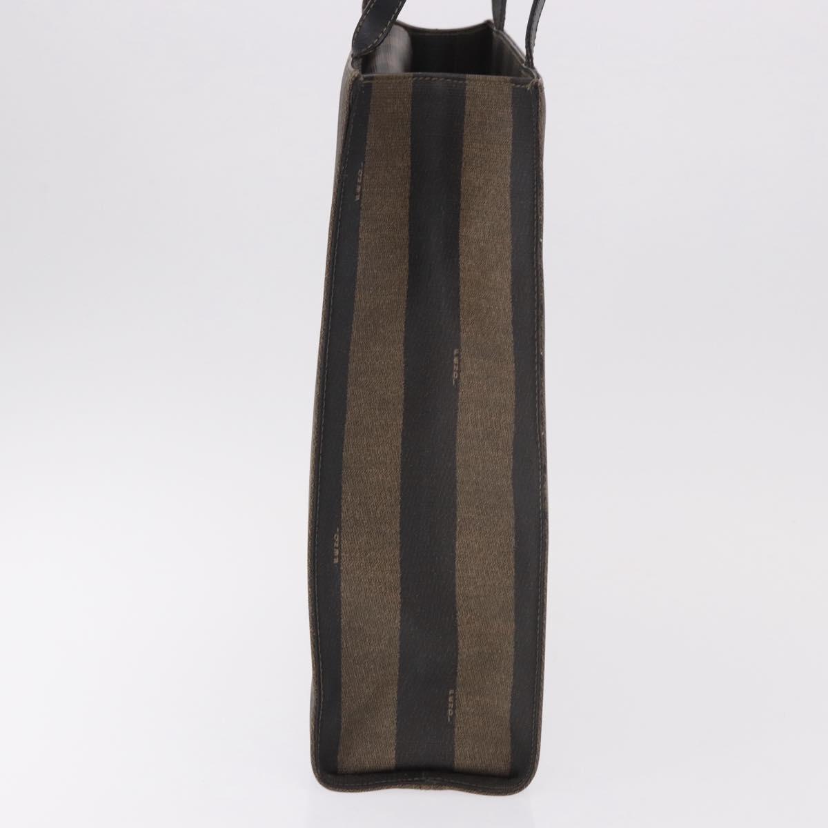 FENDI Pecan Canvas Tote Bag PVC Brown Black Auth 184531A - Jerrillo image 5