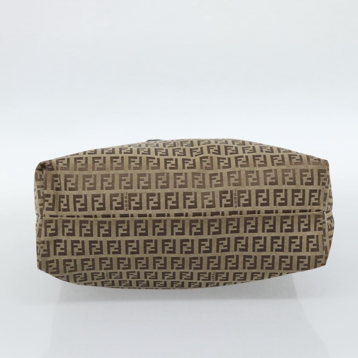 FENDI Zucchino Canvas Hand Bag Beige Silver Auth 184532 - Jerrillo image 9