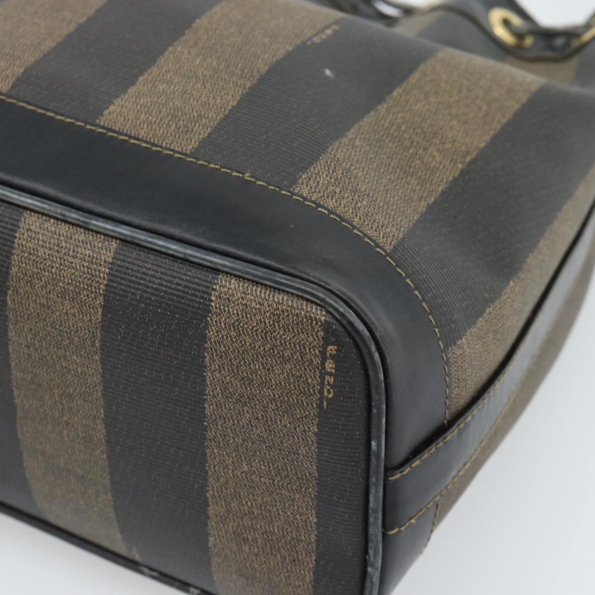 FENDI Pecan Canvas Purse Shoulder Bag PVC Brown Gold Auth 184581 - Jerrillo image 9