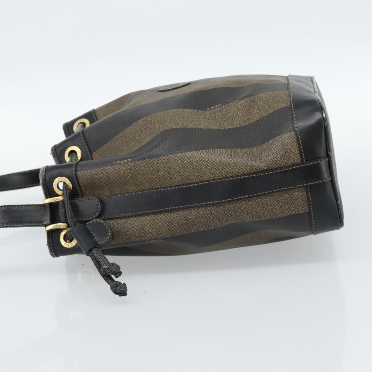 FENDI Pecan Canvas Purse Shoulder Bag PVC Brown Gold Auth 184581 - Jerrillo image 3