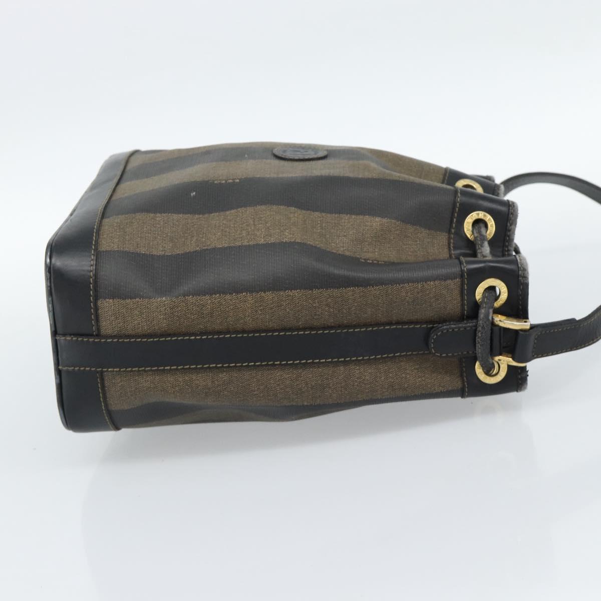 FENDI Pecan Canvas Purse Shoulder Bag PVC Brown Gold Auth 184581 - Jerrillo image 4