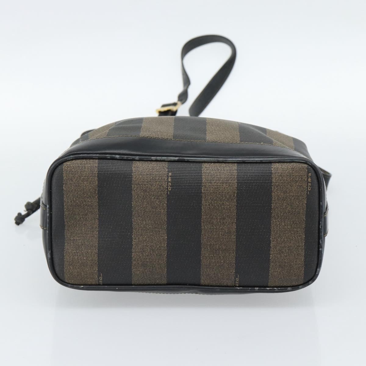 FENDI Pecan Canvas Purse Shoulder Bag PVC Brown Gold Auth 184581 - Jerrillo image 5