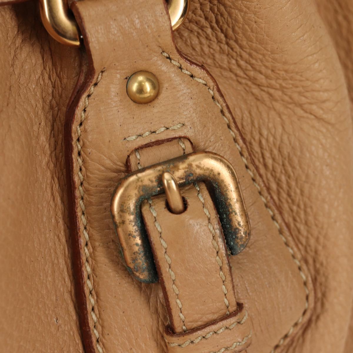 PRADA Tote Bag Leather Beige Gold Auth 184582V - Jerrillo image 4