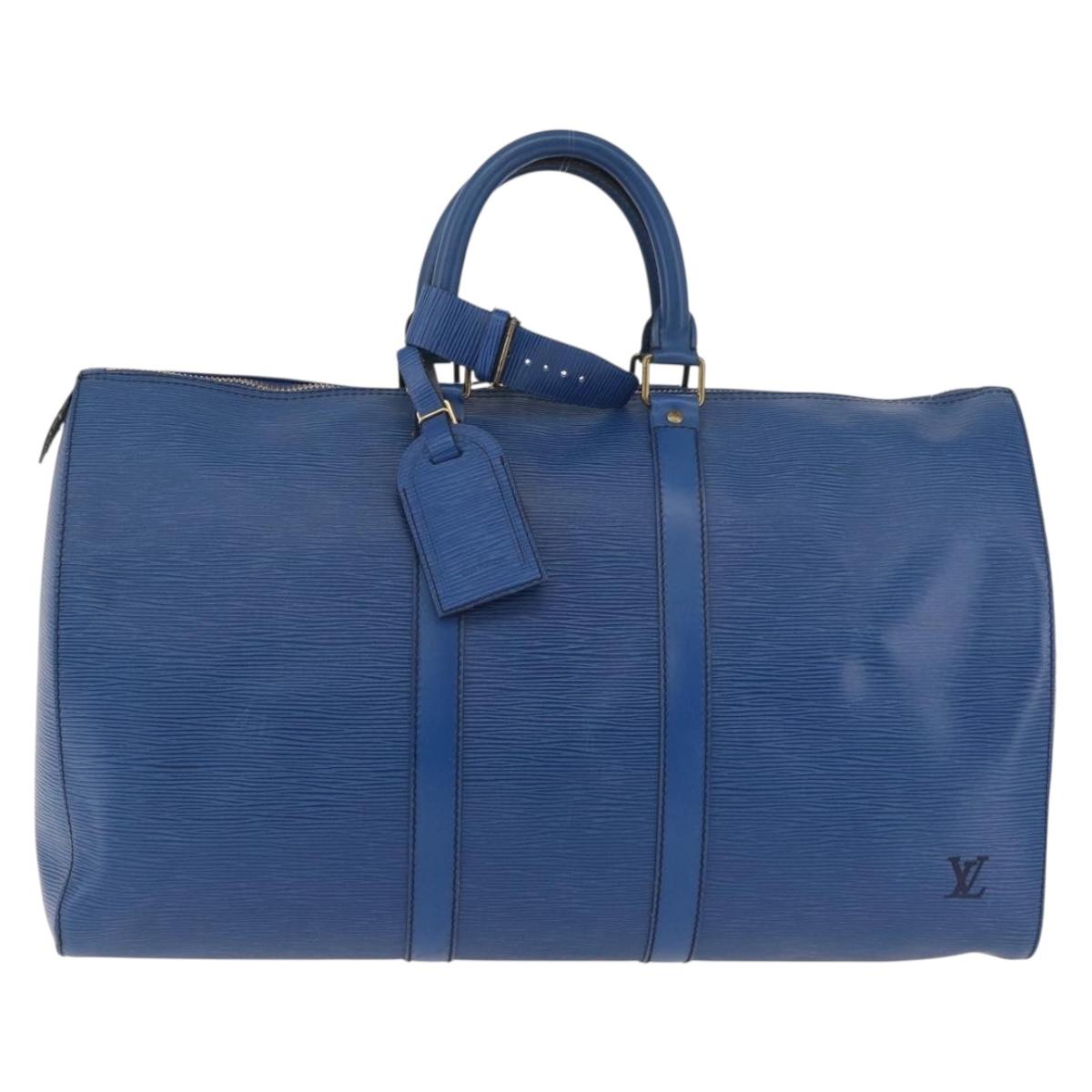 LOUIS VUITTON Epi Keepall 45 Boston Bag Blue M42975 LV Auth 184611 - Jerrillo image 2