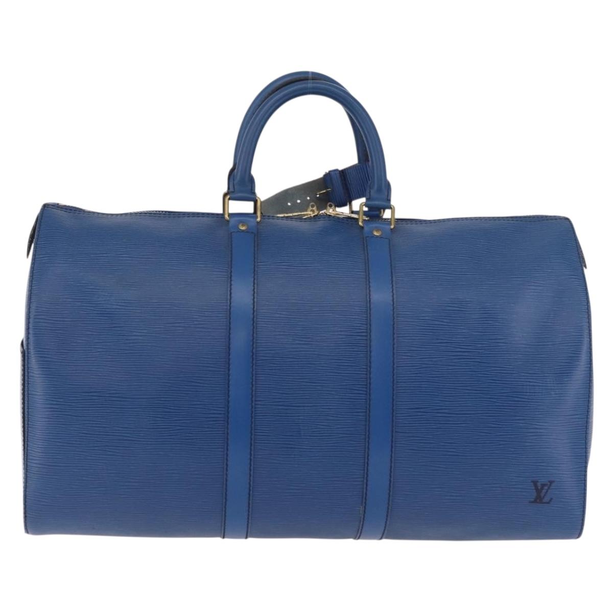 LOUIS VUITTON Epi Keepall 45 Boston Bag Blue M42975 LV Auth 184611 - Jerrillo image 3