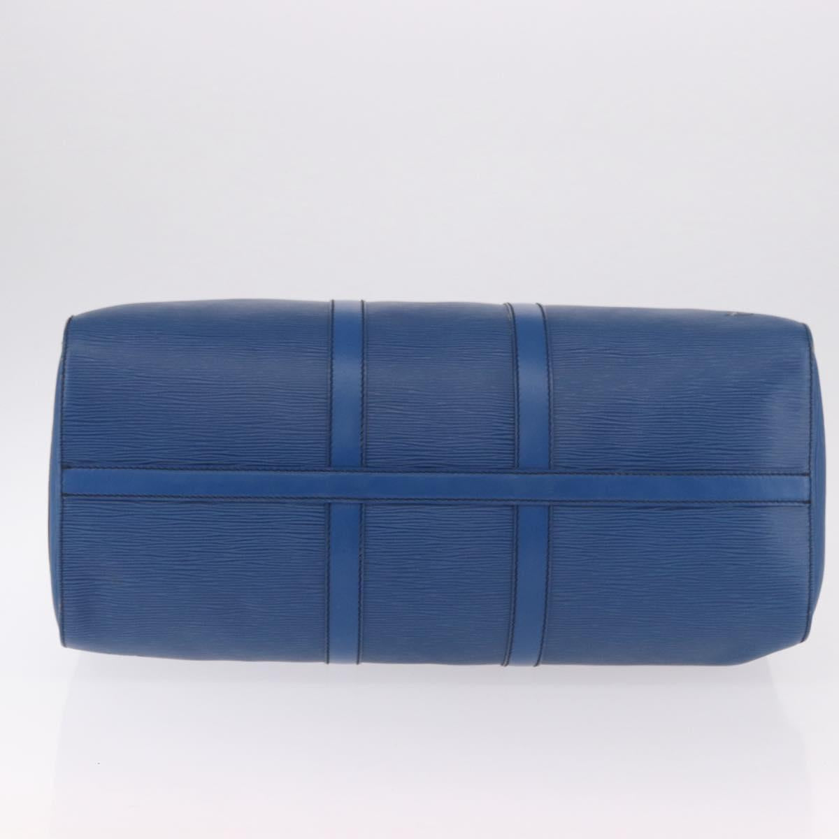 LOUIS VUITTON Epi Keepall 45 Boston Bag Blue M42975 LV Auth 184611 - Jerrillo image 9