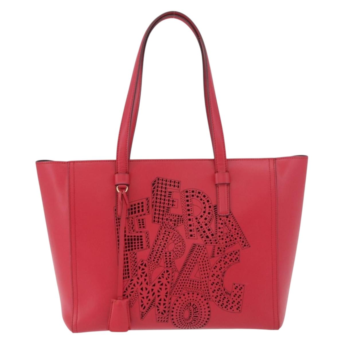 Salvatore Ferragamo Gancini Tote Bag Leather Pink Gold Auth 184616V - Jerrillo image 2