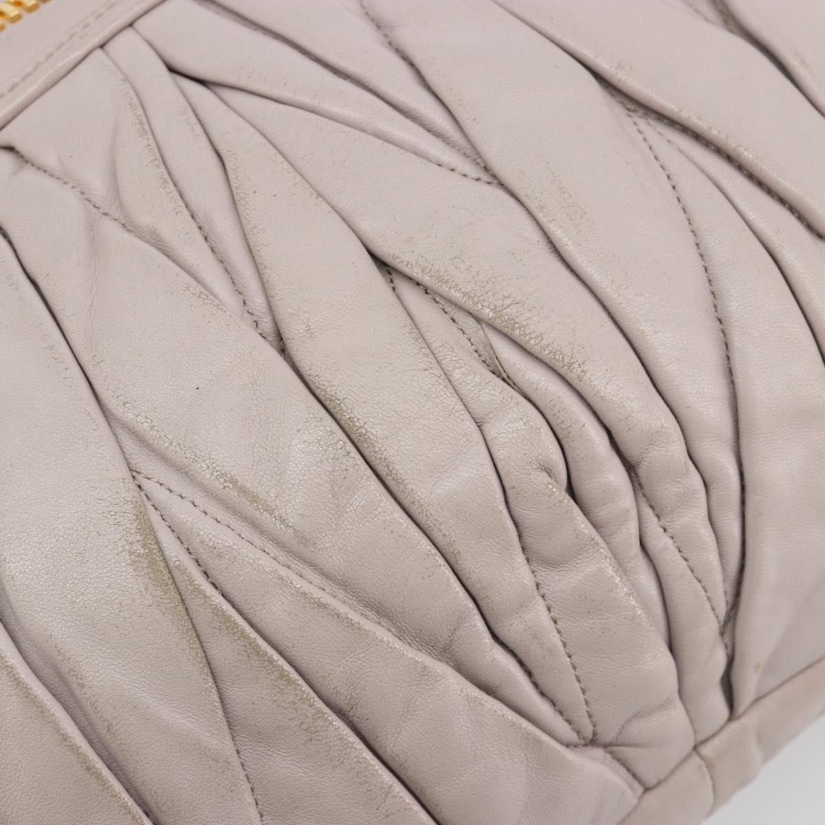 Miu Miu Matelasse Shoulder Bag Leather 2way Gold Purple gray Auth 184618A - Jerrillo image 8