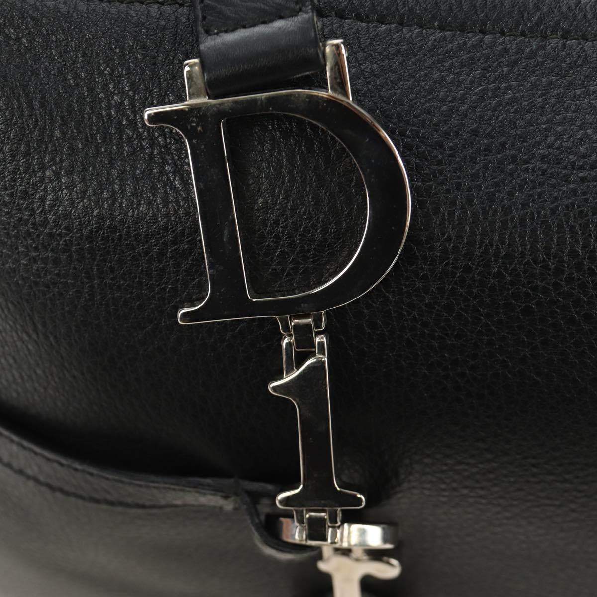 Christian Dior Boston Bag Leather Black Silver Auth 184720SAM - Jerrillo image 9