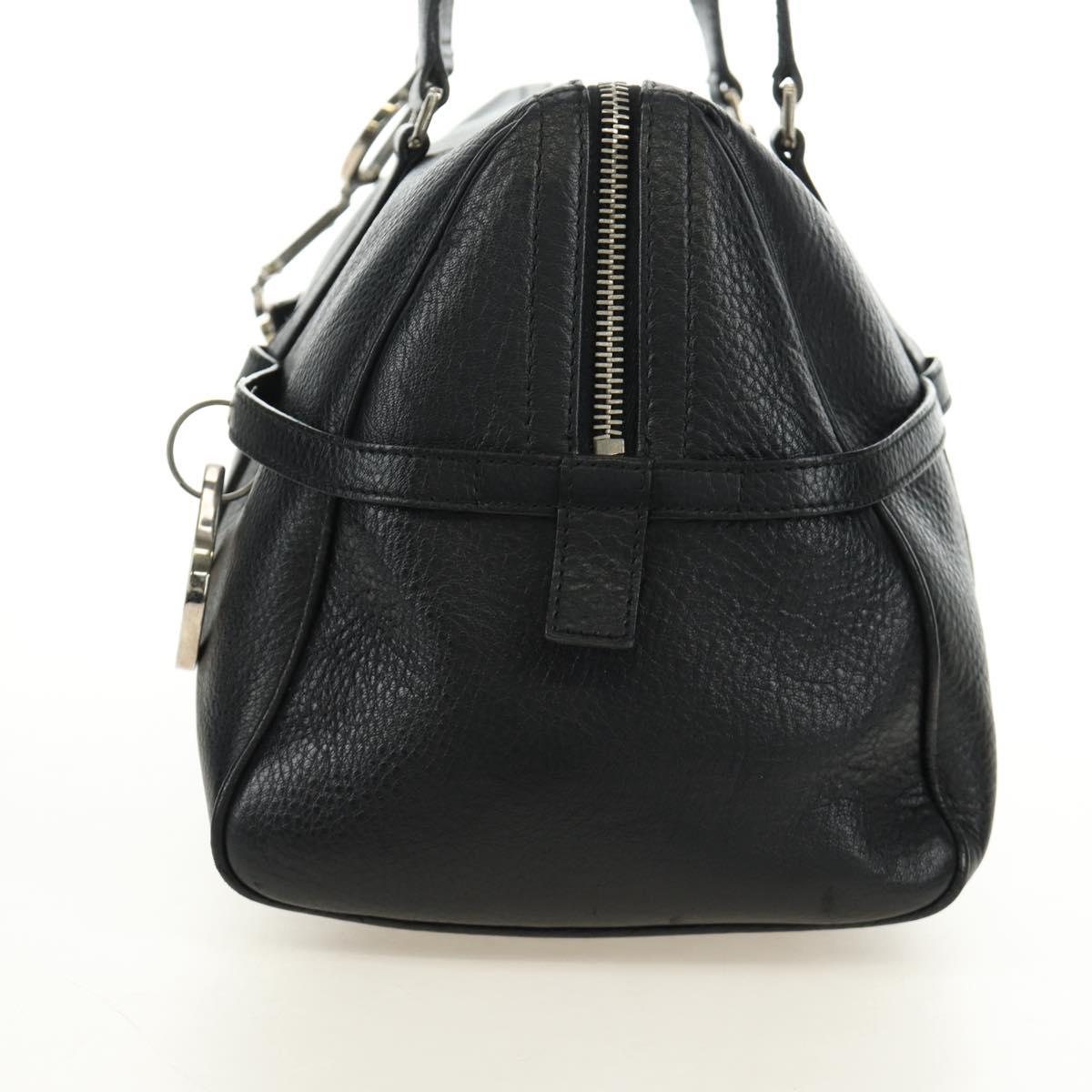Christian Dior Boston Bag Leather Black Silver Auth 184720SAM - Jerrillo image 3