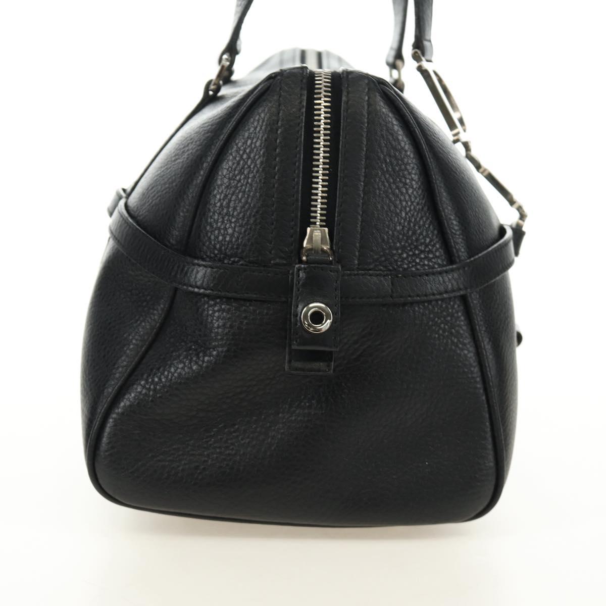 Christian Dior Boston Bag Leather Black Silver Auth 184720SAM - Jerrillo image 4