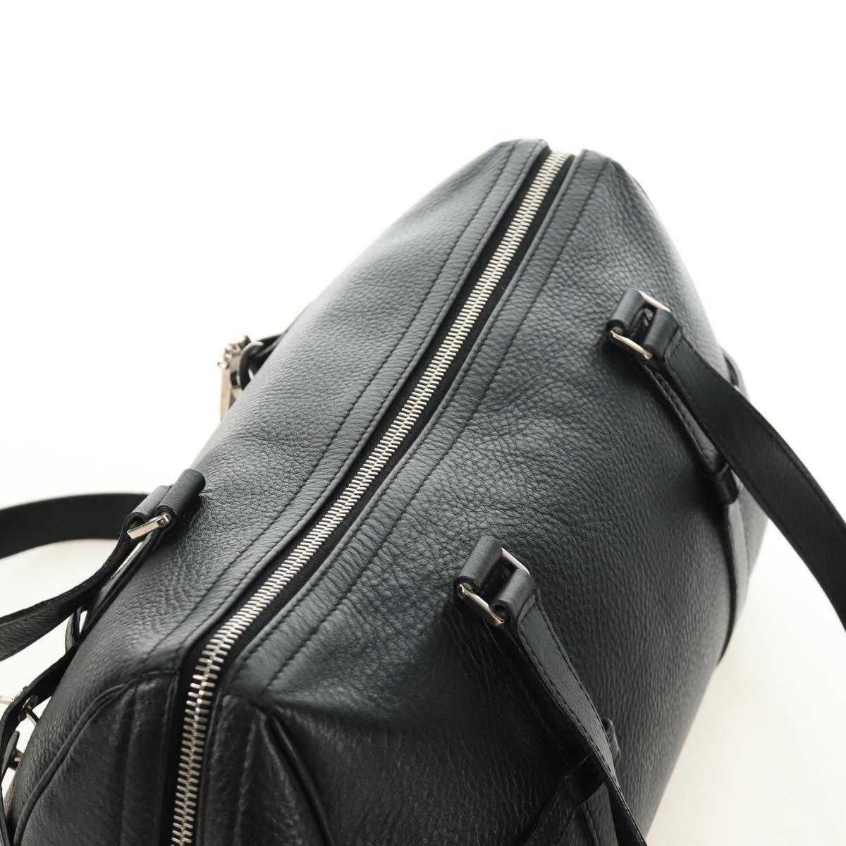 Christian Dior Boston Bag Leather Black Silver Auth 184720SAM - Jerrillo image 6