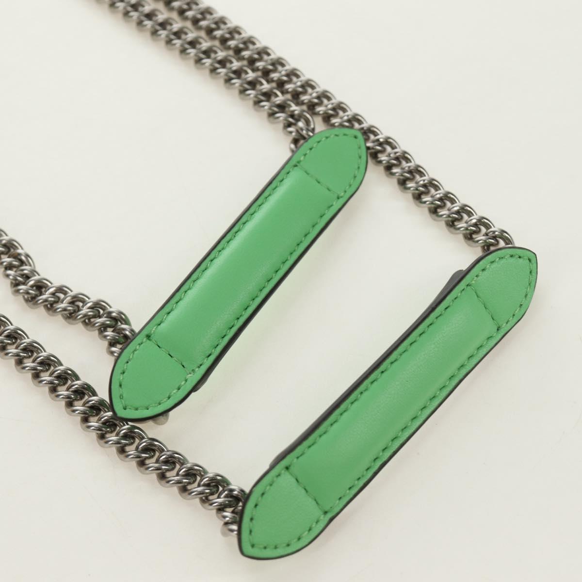 FENDI Nano Baguette Chain Shoulder Pouch Leather 2way green Auth 184863SAM - Jerrillo image 8