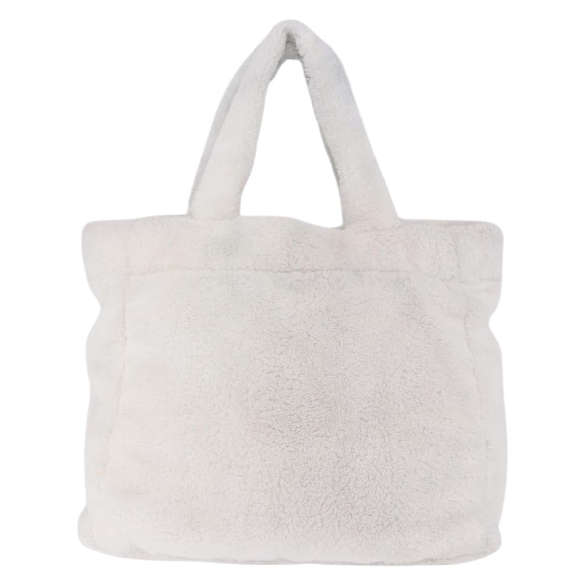 PRADA Tote Bag Pile White Silver Auth 184897V - Jerrillo image 2