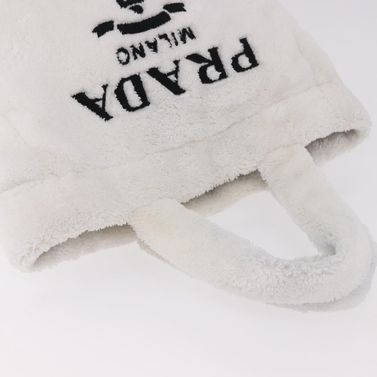 PRADA Tote Bag Pile White Silver Auth 184897V - Jerrillo image 6