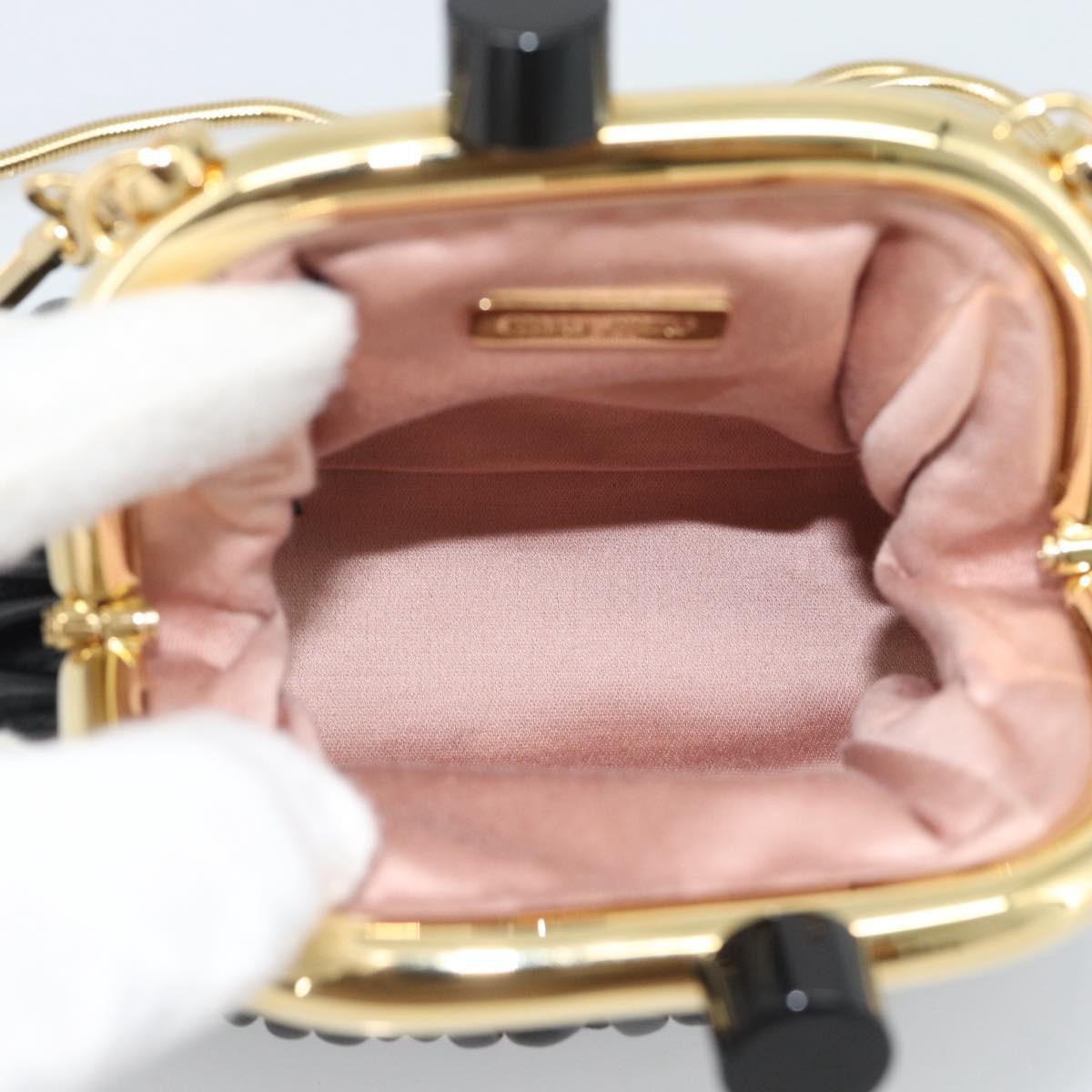 Miu Miu Bell Matelasse Chain Shoulder Bag Leather Black Gold Auth 184906SAM - Jerrillo image 10