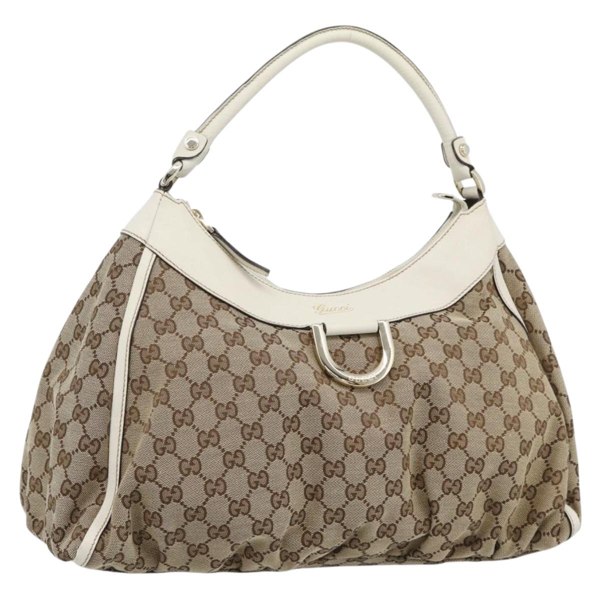 GUCCI GG Canvas Abbey Shoulder Bag Beige Gold 189833 Auth 184930V - Jerrillo