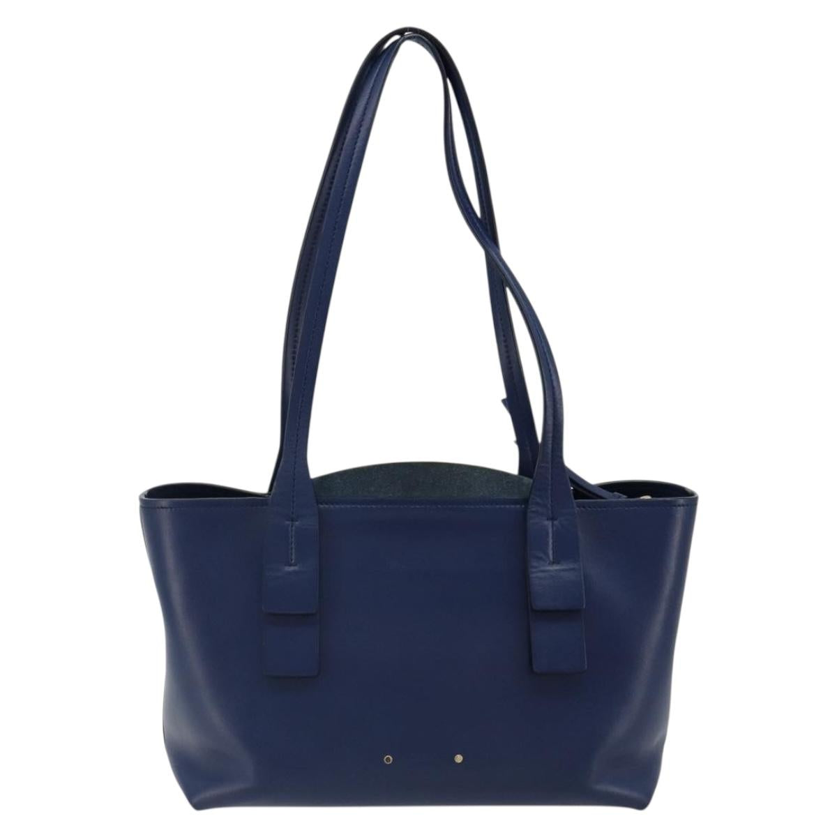 Chloe Tote Bag Leather Blue Gold Auth 184989A - Jerrillo image 3