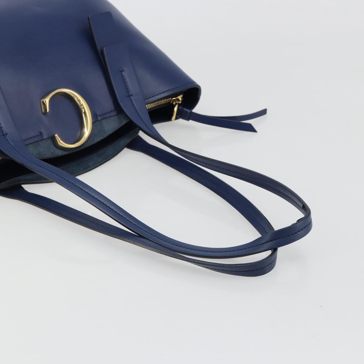 Chloe Tote Bag Leather Blue Gold Auth 184989A - Jerrillo image 7