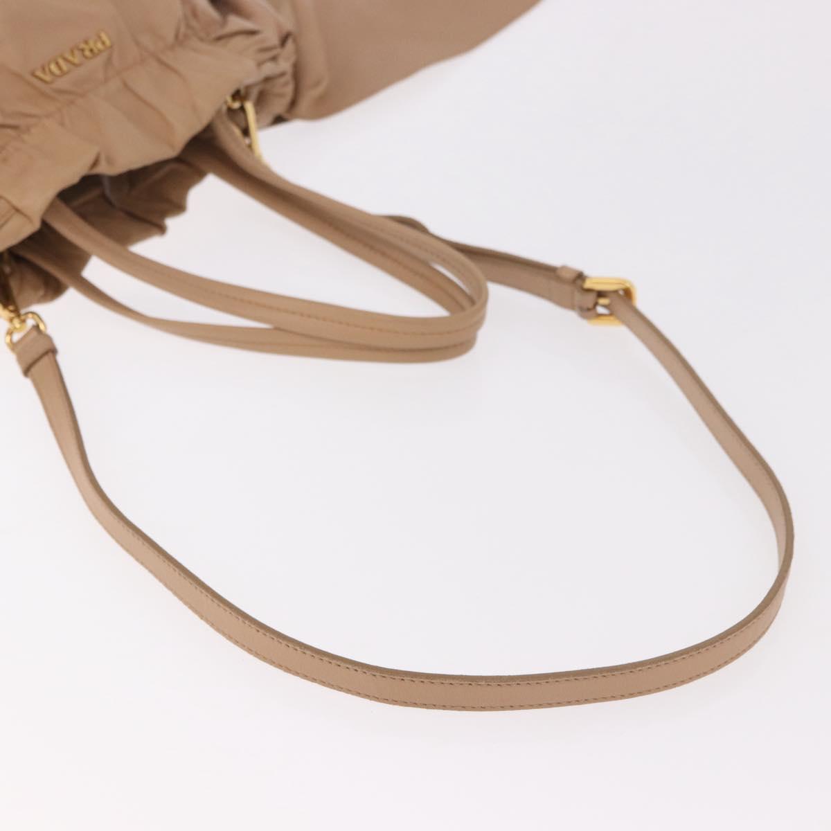 PRADA Tote Bag Canvas Leather 2way Beige Gold Auth 185028V - Jerrillo image 8