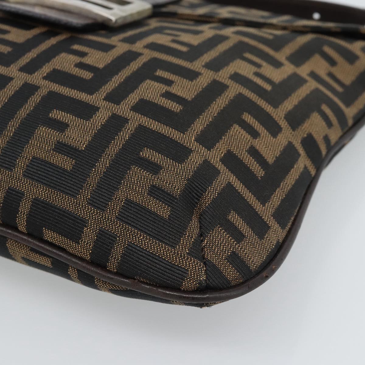 FENDI Zucca Canvas Mamma Baguette Shoulder Bag Black Brown Auth 185075V - Jerrillo image 10