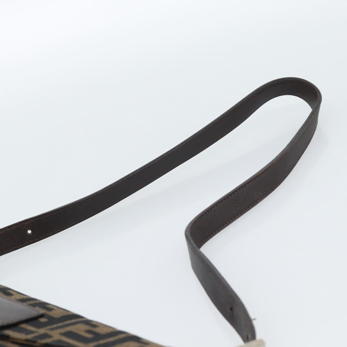 FENDI Zucca Canvas Mamma Baguette Shoulder Bag Black Brown Auth 185075V - Jerrillo image 8