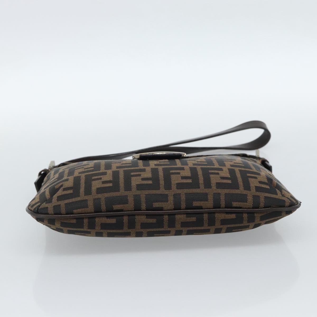 FENDI Zucca Canvas Mamma Baguette Shoulder Bag Black Brown Auth 185075V - Jerrillo image 9