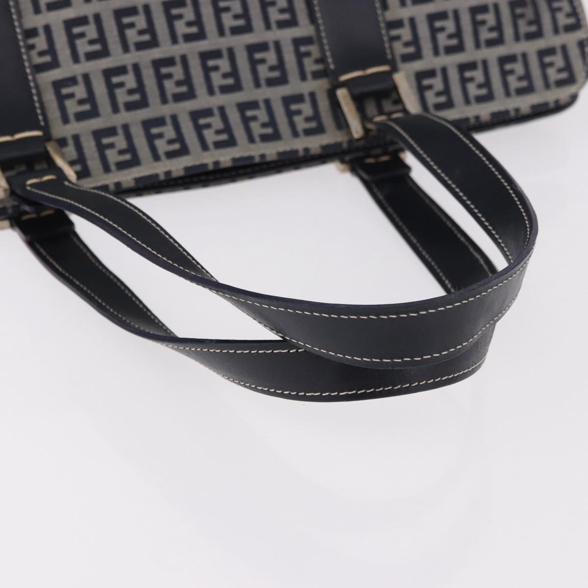 FENDI Zucchino Canvas Hand Bag Navy Silver Auth 185085V - Jerrillo image 7