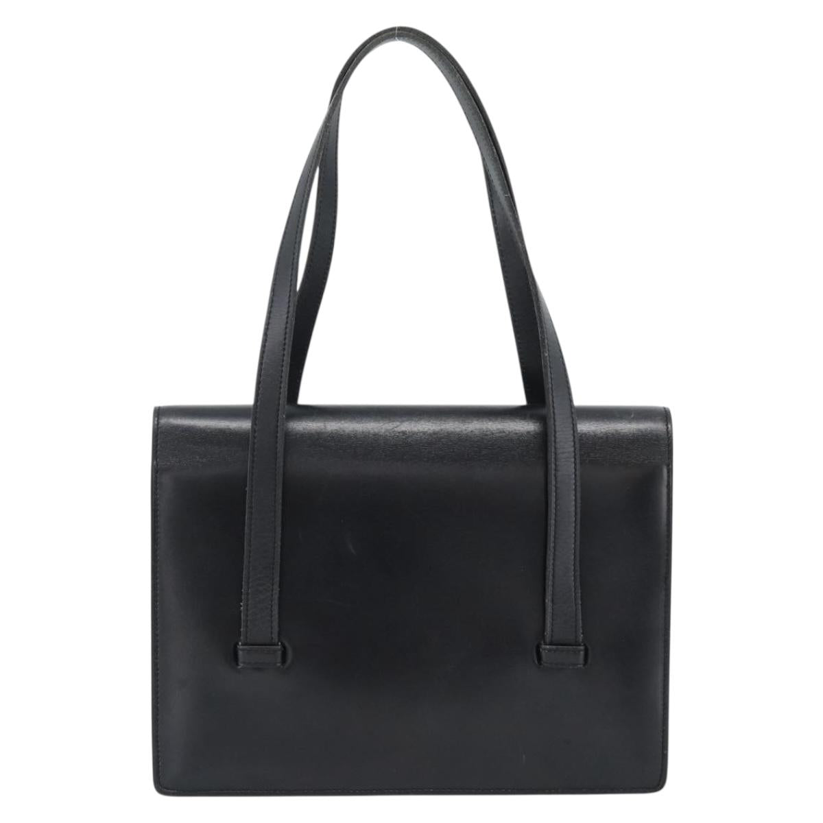 Christian Dior Hand Bag Leather Black Gold Auth 185093 - Jerrillo image 3