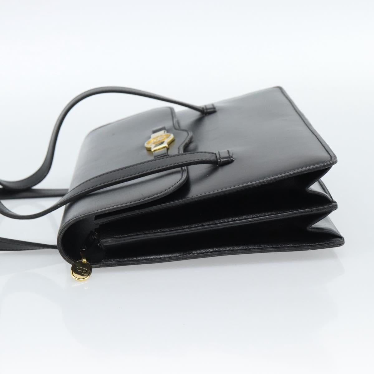 Christian Dior Hand Bag Leather Black Gold Auth 185093 - Jerrillo image 4