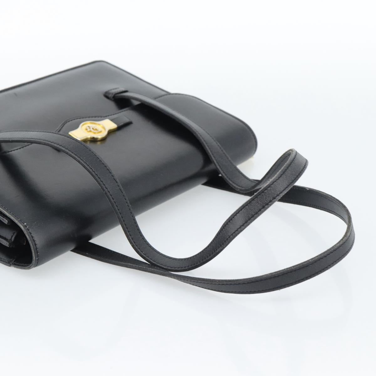 Christian Dior Hand Bag Leather Black Gold Auth 185093 - Jerrillo image 7
