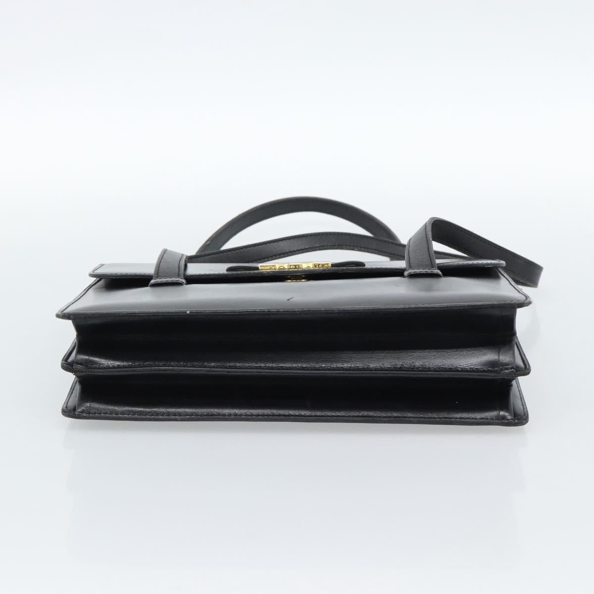 Christian Dior Hand Bag Leather Black Gold Auth 185093 - Jerrillo image 9