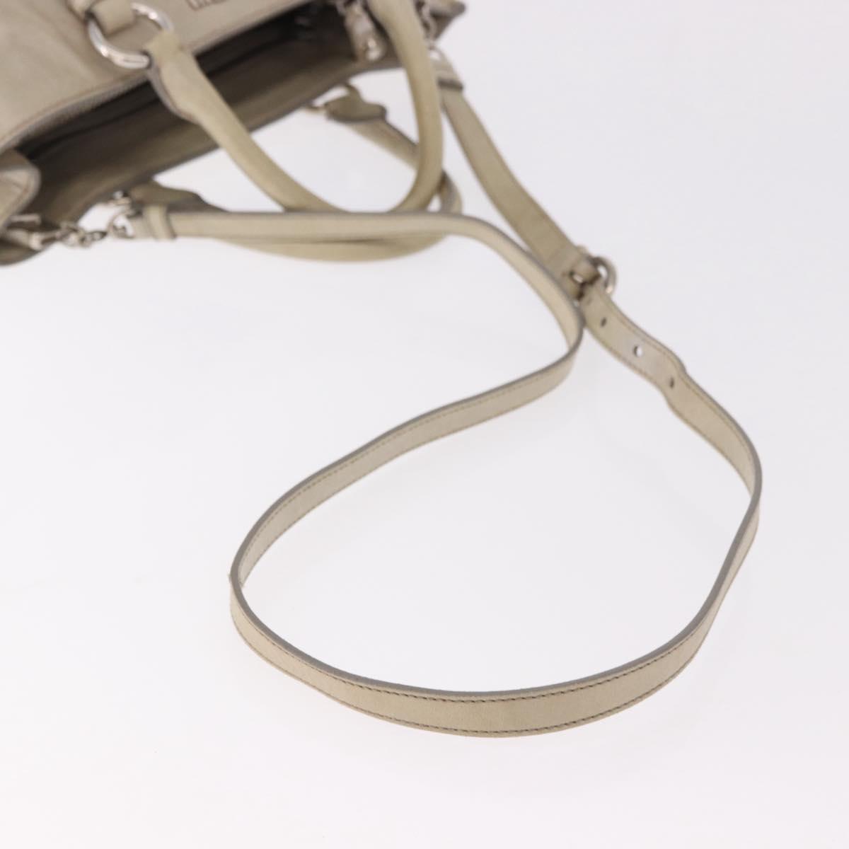 Miu Miu Hand Bag Leather 2way Gray Silver Auth 185170V - Jerrillo image 9