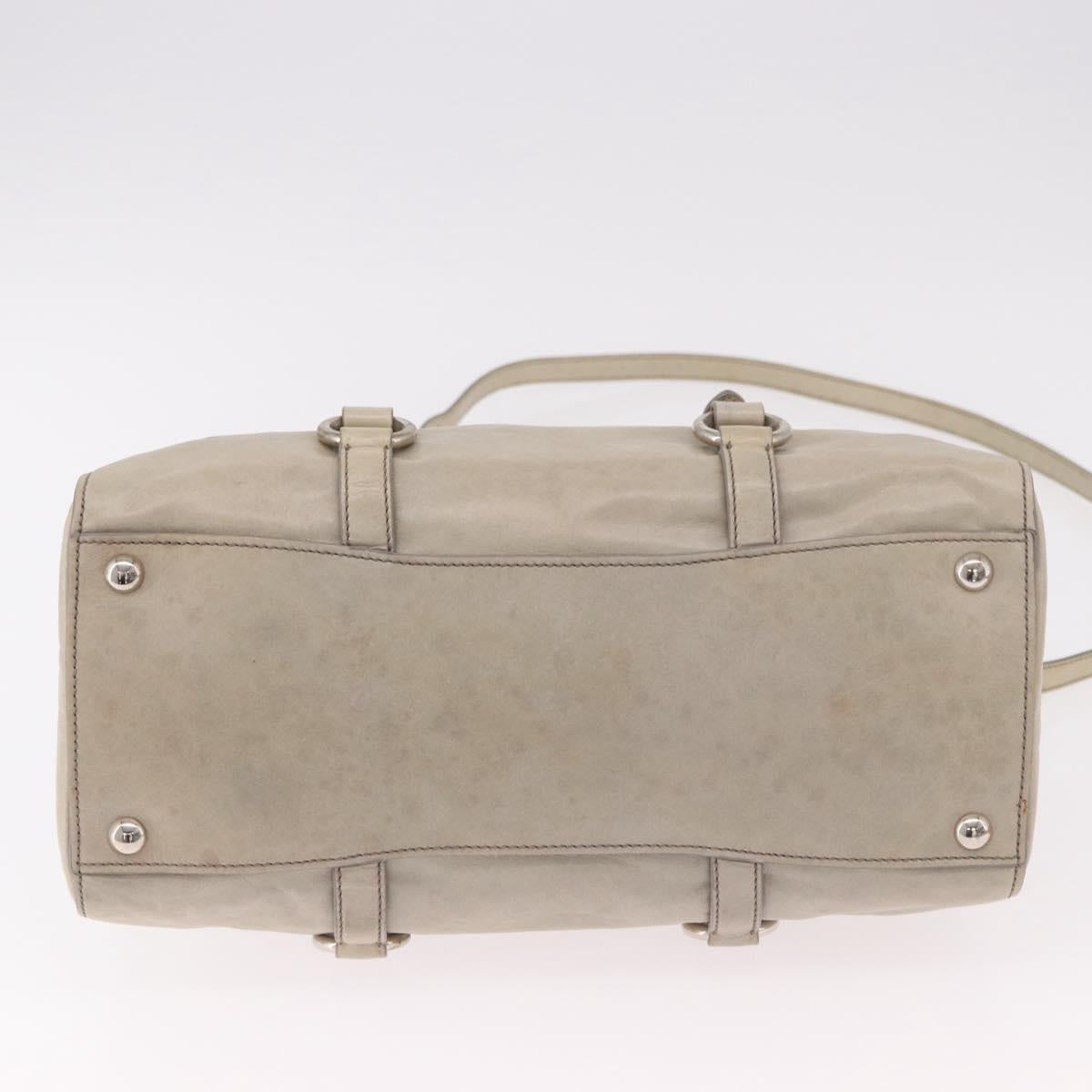 Miu Miu Hand Bag Leather 2way Gray Silver Auth 185170V - Jerrillo image 6